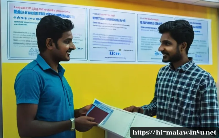 말라위에서의 은행 시스템과 계좌 개설 방법 - A detailed scene inside a Malawian bank branch showing a diverse group of people, including a young ...